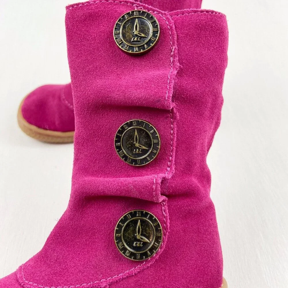 Livie & Luca Tiempo Boots in Fuchsia Suede 4 Infant